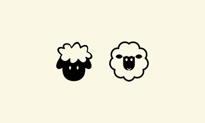 Cute Sheep Silhouettes.
