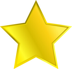 Golden star on isolated white background