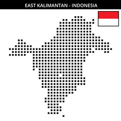 Obraz premium Big square dotted map of east-kalimantan in Indonesia