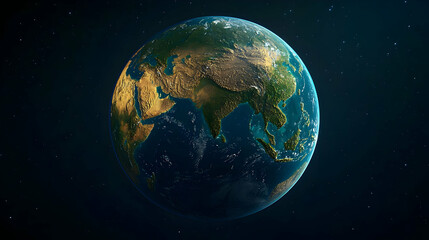 Naklejka premium Pixelated Earth Globe In Space