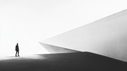 Modern architecture and solitary figure