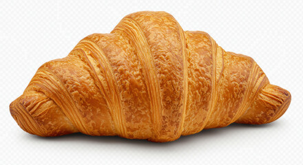 Single croissant pastry close up