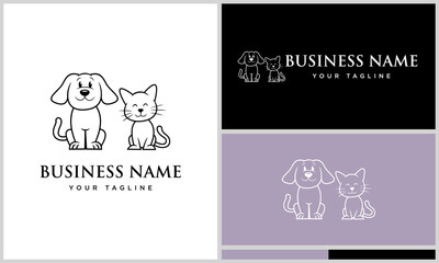 Dog Cat Logo Design Variations.