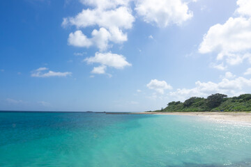 宮古島の青い海と空