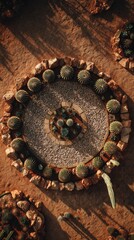 Fototapeta premium Cactuses growing in the desert. Beautiful desert landscape, summer beautiful background picture