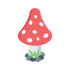 A captivating isometric style icon showing mushroom