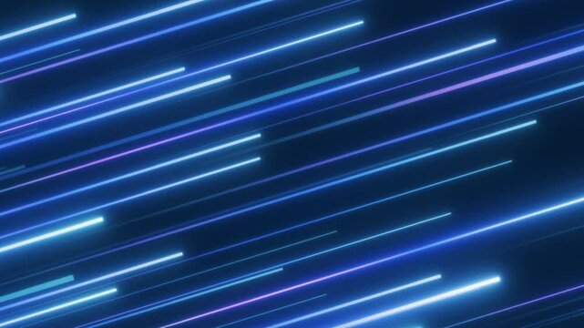 ランダムに上へ進む光る青いラインのアニメーション背景