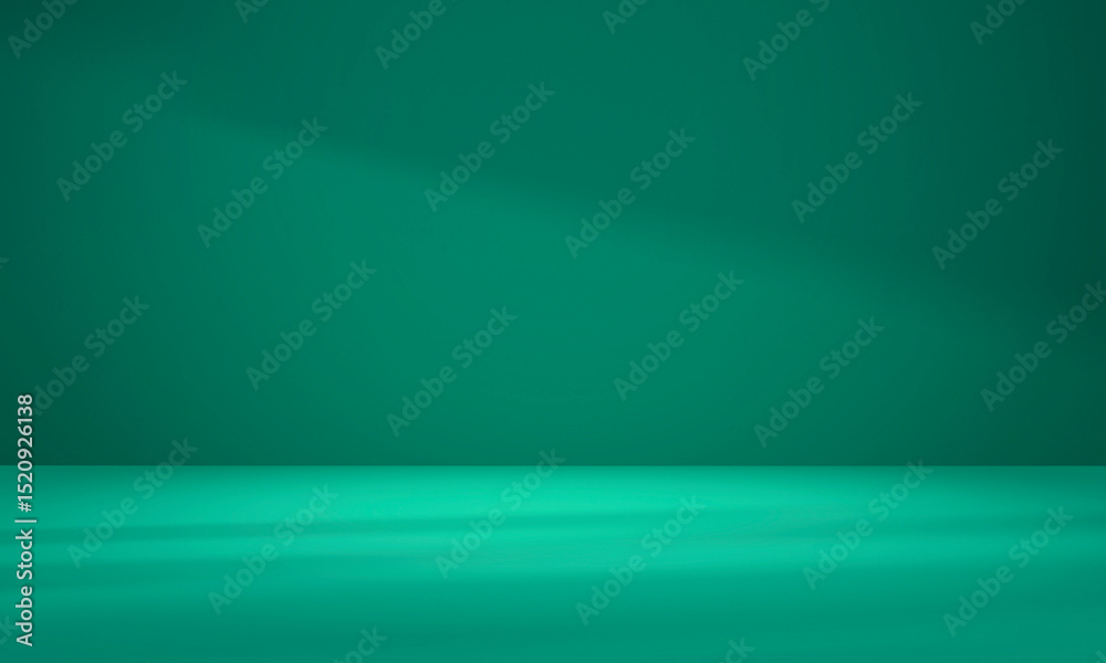 Poster empty bright green studio background, product display with copy space for displaying content design.