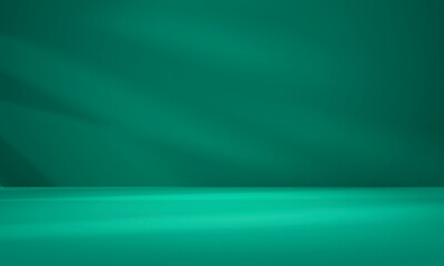 Empty bright green studio background, product display with copy space for displaying content...