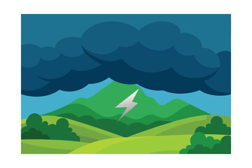 Obraz premium landscape with mountains and clouds