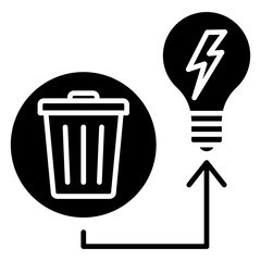 Waste Energy Glyph Icon