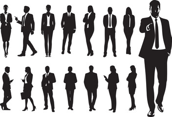 Business People Vector Illustrations in Office Poses
