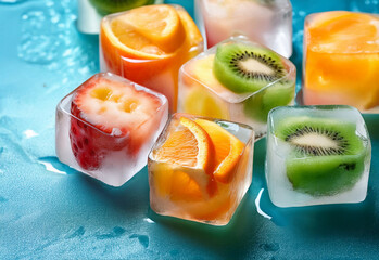 frozen fruit ice cubes