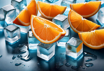 orange with ice cubes