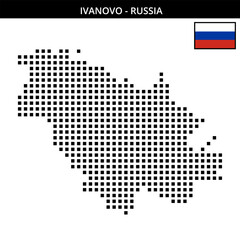 Big square dotted map of Ivanovo in Russia