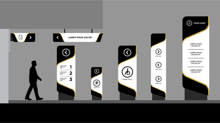 Exterior and interior signage template set corporate identity