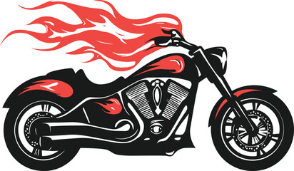 red motorcycle on white background
