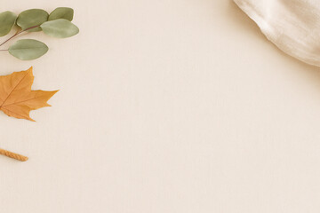 Aesthetic Flat Lay Background with Minimal Textured Surface