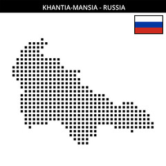 Obraz premium Big square dotted map of Khantia-Mansia in Russia
