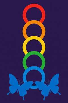 Leuchtende Ringe und Schmetterlinge Symbol f&uuml;r Vielseitigkeit