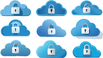 Vector Illustration of cloud security symbol