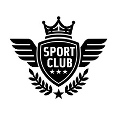 Sport Club Logo with Crown and Wings