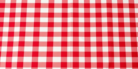Classic red gingham tablecloth, seamless pattern  High-resolution texture, red and white, element