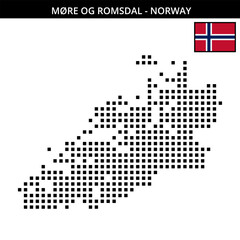 Big square dotted map of møre-og-romsdal in Norway