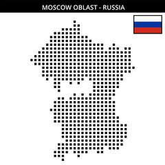 Obraz premium Big square dotted map of Moscow-Oblast in Russia
