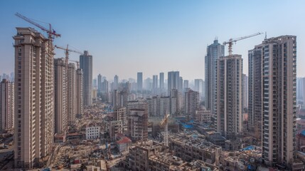 Obraz premium Dense Urban Development in a Chinese City