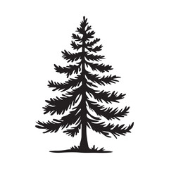 Obraz premium Pine Tree Silhouette Design for Nature-Inspired Crafts and Decor