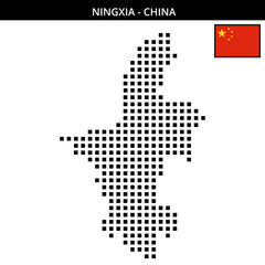 Obraz premium Big square dotted map of ningxia in China