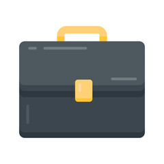 A flat icon of briefcase used for business travel