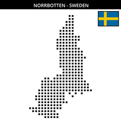 Obraz premium Big square dotted map of norrbotten in Sweden
