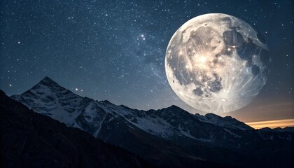 moon over the mountains