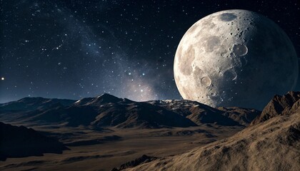 full moon over the mountains