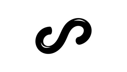 Fototapeta premium Steel Heavy Duty S Hook, black isolated silhouette