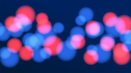 Festive vibrant bokeh lights. Blurred circle shapes. Abstract light effect. Vector illustration.