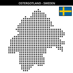 Obraz premium Big square dotted map of OstergOtland in Sweden