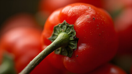 Macro lens photography of chili pepper skin. Capturing textures of chili peppers up close. Color and detail in chili pepper photography. Exploring chili pepper surfaces in ultra realism.