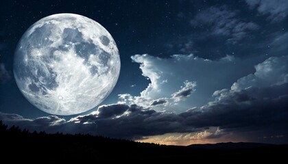 full moon over blue sky
