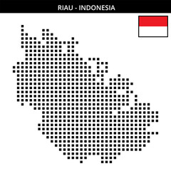 Fototapeta premium Big square dotted map of riau in Indonesia