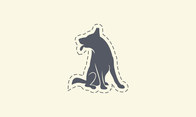 Dog Silhouette Sticker.