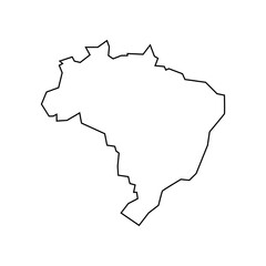 Brazil Country map for travel and presentation. Simple outline drawing Brasil map