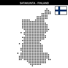 Obraz premium Big square dotted map of satakunta in Finland