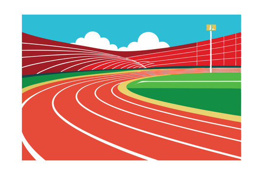 running track and field vector