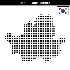 Obraz premium Big square dotted map of seoul in South Korea