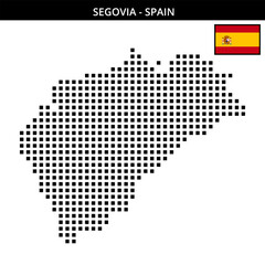 Big square dotted map of segovia in Spain