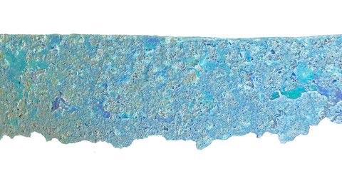 Rusted Grunge Metal Texture with Torn Edges on Transparent Background