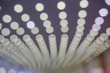 Bokeh Background Photo Of White And Yellow LED Lights In A Pattern